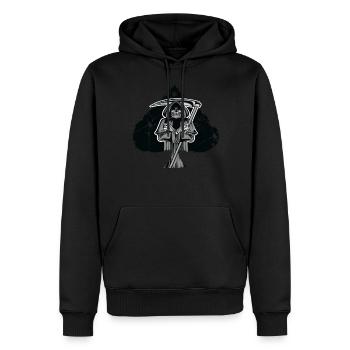 Skelett Totenkopf Schwarz - Männer Premium Bio Hoodie - Schwarz - Vorne - Nico (187cm)