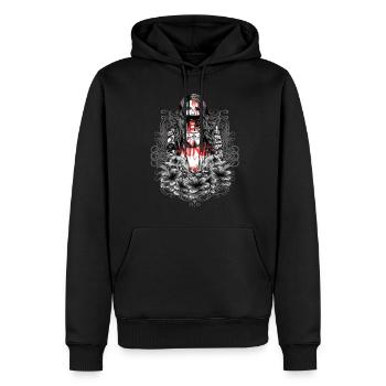 Skelett Totenkopf Schwarz - Männer Premium Bio Hoodie - Schwarz - Vorne - Nico (187cm)