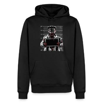 Skelett Totenkopf Schwarz - Männer Premium Bio Hoodie - Schwarz - Vorne - Nico (187cm)