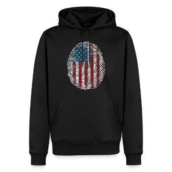 Amerikanischer Flagge USA United States Of America - Männer Premium Bio Hoodie - Schwarz - Vorne - Nico (187cm)