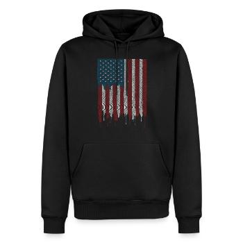 Amerikanischer Flagge USA United States Of America - Männer Premium Bio Hoodie - Schwarz - Vorne - Nico (187cm)
