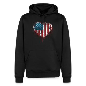 Amerikanischer Flagge USA United States Of America - Männer Premium Bio Hoodie - Schwarz - Vorne - Nico (187cm)