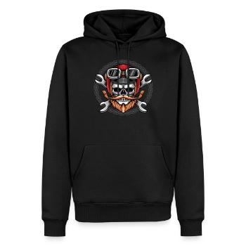 Motorrad Motorradfahrer Biker Feuerstuhl Biken - Männer Premium Bio Hoodie - Schwarz - Vorne - Nico (187cm)