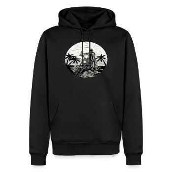 Motorrad Motorradfahrer Biker Feuerstuhl Biken - Männer Premium Bio Hoodie - Schwarz - Vorne - Nico (187cm)