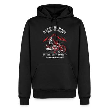 Motorrad Motorradfahrer Biker Feuerstuhl Biken - Männer Premium Bio Hoodie - Schwarz - Vorne - Nico (187cm)