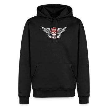 Motorrad Motorradfahrer Biker Feuerstuhl Biken - Männer Premium Bio Hoodie - Schwarz - Vorne - Nico (187cm)
