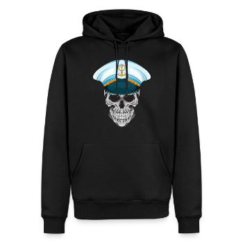 Boot Kapitän Segelboot Motorboot Totenkopf Meer - Männer Premium Bio Hoodie - Schwarz - Vorne - Nico (187cm)