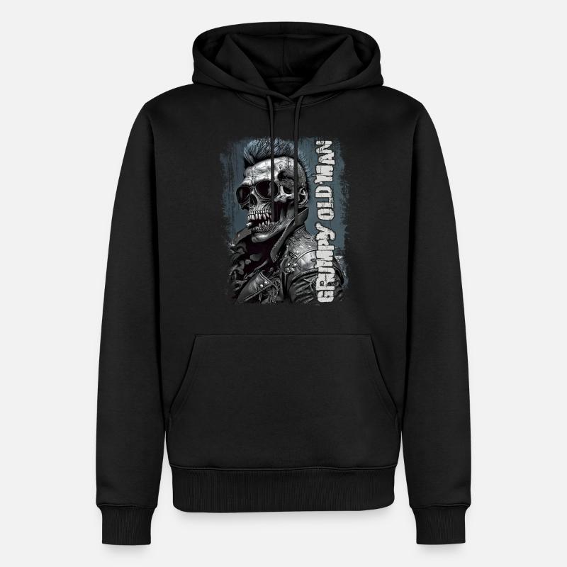 Vieil homme grincheux - Sweat à capuche Premium bio Homme - noir