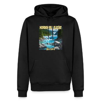Mendenhall Glacier Alaska - Sweat à capuche Premium bio Homme - noir - Devant - Nico (187cm)
