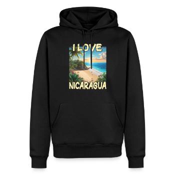 J’aime le Nicaragua - Sweat à capuche Premium bio Homme - noir - Devant - Nico (187cm)