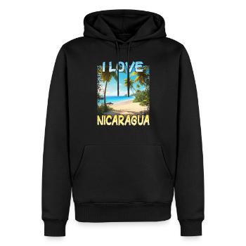 J’aime le Nicaragua - Sweat à capuche Premium bio Homme - noir - Devant - Nico (187cm)