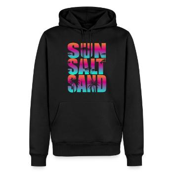 Sun Salt Sand - Männer Premium Bio Hoodie - Schwarz - Vorne - Nico (187cm)