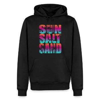 Sun Salt Sand - Männer Premium Bio Hoodie - Schwarz - Vorne - Nico (187cm)