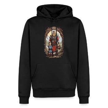Wikinger Vater und Sohn Krieger Familie Ehre - Männer Premium Bio Hoodie - Schwarz - Vorne - Nico (187cm)