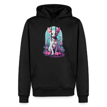 Okkulte Sphynx Katze in Pastell Goth Style - Männer Premium Bio Hoodie - Schwarz - Vorne - Nico (187cm)