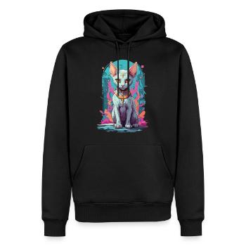 Kawaii Gothique Sphynx Chat Pastel Design Occulte - Sweat à capuche Premium bio Homme - noir - Devant - Nico (187cm)
