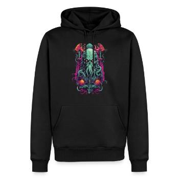 Gothique Cthulhu démon Halloween monstre Design - Sweat à capuche Premium bio Homme - noir - Devant - Nico (187cm)