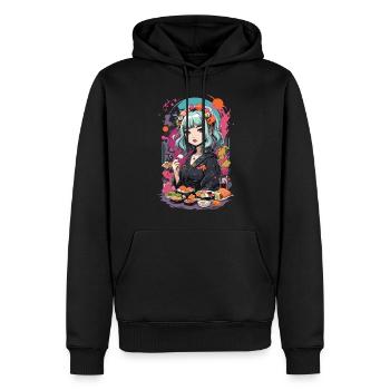 Anime Sushi e-Girl Goth Pastel Style Design - Men’s Premium Organic Hoodie - black - Front - Nico (187cm)