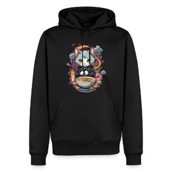 Katze Ramen Liebe Japanisches Nudelsuppen Design - Männer Premium Bio Hoodie - Schwarz - Vorne - Nico (187cm)