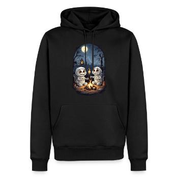 Kinder Halloween Lagerfeuer Mumien Cartoon - Männer Premium Bio Hoodie - Schwarz - Vorne - Nico (187cm)