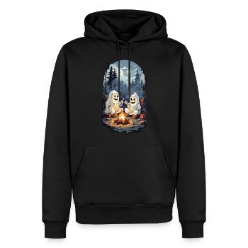 Halloween Geister Lagerfeuer Kinder Cartoon - Männer Premium Bio Hoodie - Schwarz - Vorne - Nico (187cm)