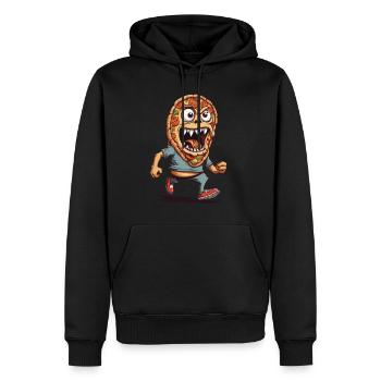 Monster Pizza Soirée Film Halloween Drôle Design - Sweat à capuche Premium bio Homme - noir - Devant - Nico (187cm)