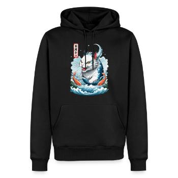 Chats Japonais Monstre Monstres De Mer Streetwear - Sweat à capuche Premium bio Homme - noir - Devant - Nico (187cm)