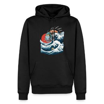 See Drache Ukiyo-E Japan Vintage Aesthetic - Männer Premium Bio Hoodie - Schwarz - Vorne - Nico (187cm)