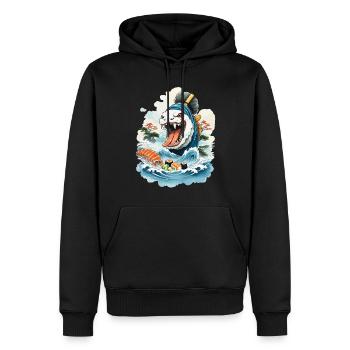 Sushi Rice Monster Japon Art Streetwear - Sweat à capuche Premium bio Homme - noir - Devant - Nico (187cm)