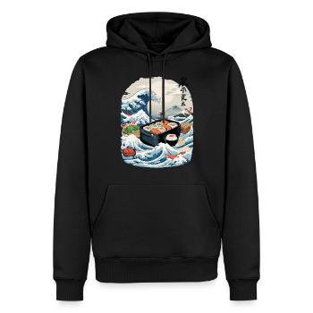 Sushi japonais Ukiyo-E Art Design esthétique - Sweat à capuche Premium bio Homme - noir - Devant - Nico (187cm)