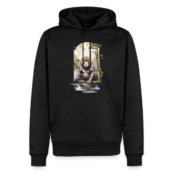 Asiatischer Affe Naturästhetik Affen Design - Männer Premium Bio Hoodie - Schwarz - Vorne - Nico (187cm)