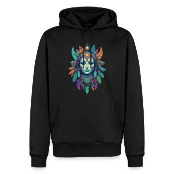 amérindien Mardi Gras Mandala - Sweat à capuche Premium bio Homme - noir - Devant - Nico (187cm)