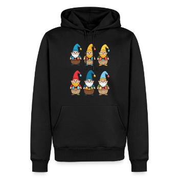 Gnome nordique de Pâques lapin nains - Sweat à capuche Premium bio Homme - noir - Devant - Nico (187cm)