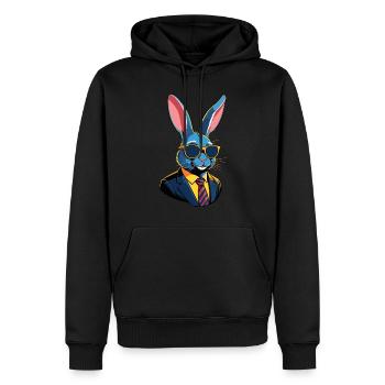 Ikonischer Papa Hase Osterhasen Streetwear Vater - Männer Premium Bio Hoodie - Schwarz - Vorne - Nico (187cm)