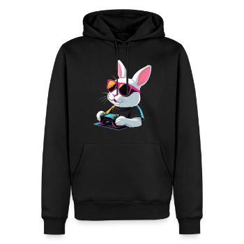 Osterhase Gamer Gaming Streetwear Ikonisches - Männer Premium Bio Hoodie - Schwarz - Vorne - Nico (187cm)