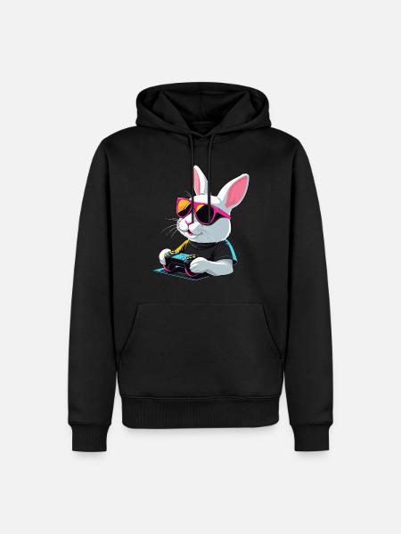 Osterhase Gamer Gaming Streetwear Ikonisches - Ekologisk premiumluvtröja herr - svart