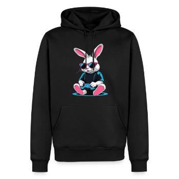 Osterhase Gamer Ikonisches Ostern Gaming - Männer Premium Bio Hoodie - Schwarz - Vorne - Nico (187cm)