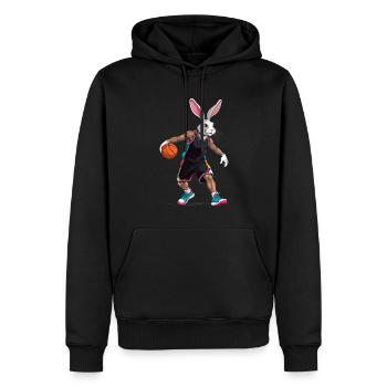 Basketballspieler Osterhase Lustig Streetwear - Männer Premium Bio Hoodie - Schwarz - Vorne - Nico (187cm)