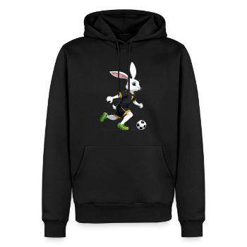 Joueur de football lapin de Pâques et conception de football de Pâques - Sweat à capuche Premium bio Homme - noir - Devant - Nico (187cm)