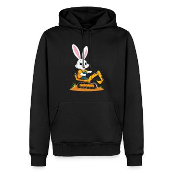 Osterhase Baggerfahrer Lustiges Ostereier Baggern - Männer Premium Bio Hoodie - Schwarz - Vorne - Nico (187cm)