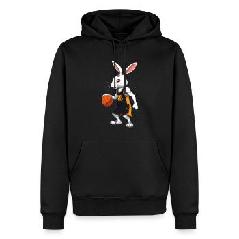 Basketballspieler Osterhase Lustig Streetwear - Männer Premium Bio Hoodie - Schwarz - Vorne - Nico (187cm)
