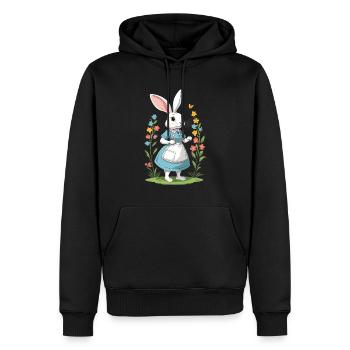 Infirmière lapin Lapin de Pâques Infirmière - Sweat à capuche Premium bio Homme - noir - Devant - Nico (187cm)