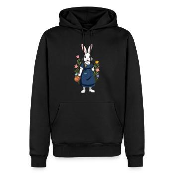 Infirmière lapin Lapin de Pâques Infirmière - Sweat à capuche Premium bio Homme - noir - Devant - Nico (187cm)