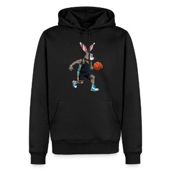 Basketballspieler Osterhase Lustig Ostern - Männer Premium Bio Hoodie - Schwarz - Vorne - Nico (187cm)