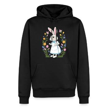 Infirmière lapin Lapin de Pâques Infirmière - Sweat à capuche Premium bio Homme - noir - Devant - Nico (187cm)