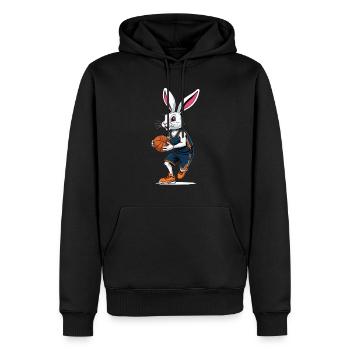 Basketballspieler Osterhase Lustig Streetwear - Männer Premium Bio Hoodie - Schwarz - Vorne - Nico (187cm)