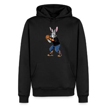 Baseballspieler Osterhase Ostern Baseball - Männer Premium Bio Hoodie - Schwarz - Vorne - Nico (187cm)