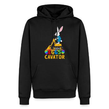 Lustiger Ostern Spruch Osterhase Baggerfahrer - Männer Premium Bio Hoodie - Schwarz - Vorne - Nico (187cm)
