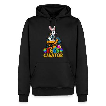 Lustiger Ostern Spruch Osterhase Baggerfahrer - Männer Premium Bio Hoodie - Schwarz - Vorne - Nico (187cm)
