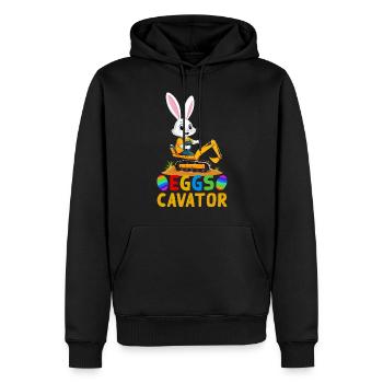 Lustiger Ostern Spruch Osterhase Baggerfahrer - Männer Premium Bio Hoodie - Schwarz - Vorne - Nico (187cm)